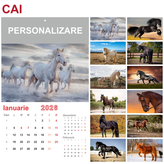 Calendar de Perete - tematica Cai